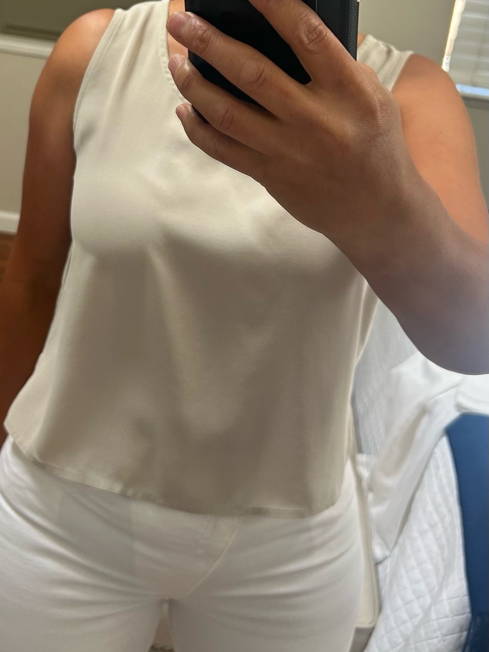 Eileen Fisher Cream Beige Silk-Like Camisole